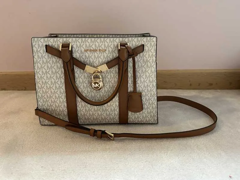 Nouveau Hamilton Large Logo and Leather Satchel