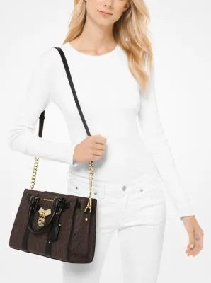 Nouveau Hamilton Small Logo and Leather Satchel