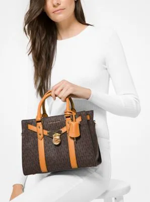 Nouveau Hamilton Small Logo and Leather Satchel