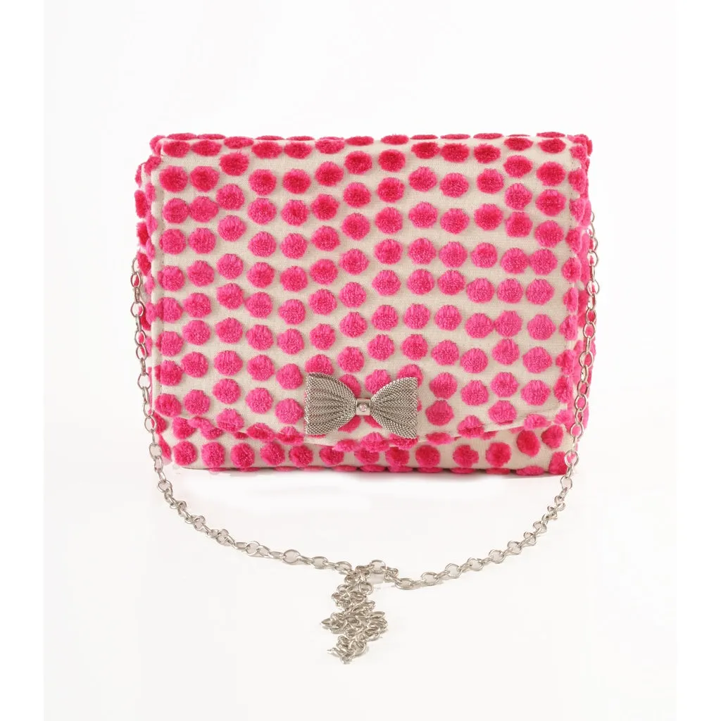 Polka Dot Pink square clutch