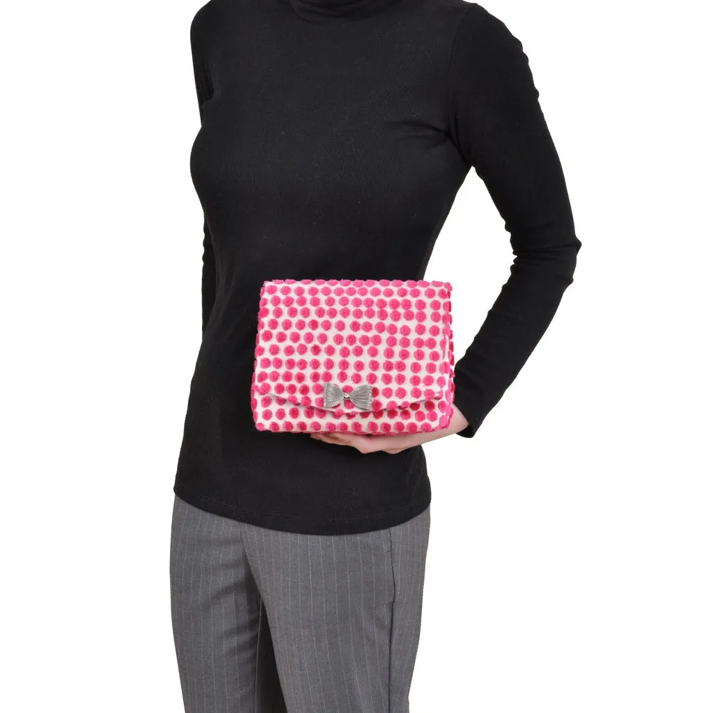 Polka Dot Pink square clutch