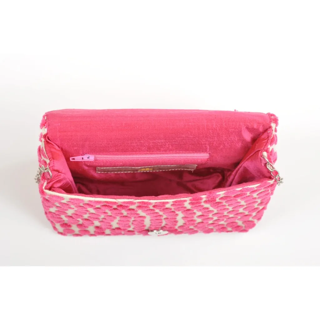 Polka Dot Pink square clutch
