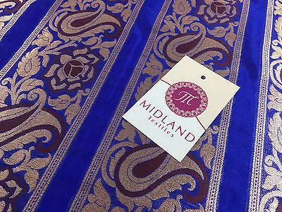 Pure Silk Indian Banarsi Floral Woven Golden Metallic Brocade 45" M260 Mtex