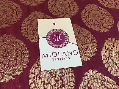 Pure Silk Indian Banarsi Floral Woven Golden Metallic Brocade 45" M260 Mtex