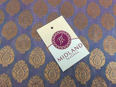 Pure Silk Indian Banarsi Floral Woven Golden Metallic Brocade 45" M260 Mtex