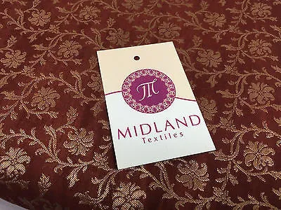 Pure Silk Indian Banarsi Floral Woven Golden Metallic Brocade 45" M260 Mtex