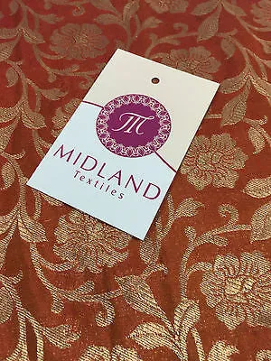 Pure Silk Indian Banarsi Floral Woven Golden Metallic Brocade 45" M260 Mtex