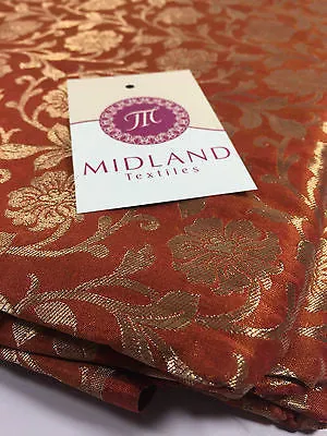 Pure Silk Indian Banarsi Floral Woven Golden Metallic Brocade 45" M260 Mtex
