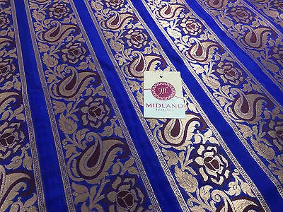 Pure Silk Indian Banarsi Floral Woven Golden Metallic Brocade 45" M260 Mtex