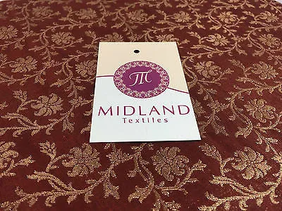 Pure Silk Indian Banarsi Floral Woven Golden Metallic Brocade 45" M260 Mtex