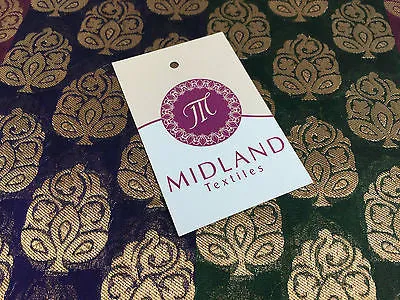 Pure Silk Indian Banarsi Floral Woven Golden Metallic Brocade 45" M260 Mtex