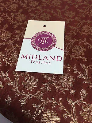 Pure Silk Indian Banarsi Floral Woven Golden Metallic Brocade 45" M260 Mtex