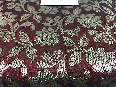 Pure Silk Indian Banarsi Floral Woven Golden Metallic Brocade 45" M260 Mtex