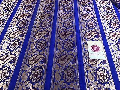 Pure Silk Indian Banarsi Floral Woven Golden Metallic Brocade 45" M260 Mtex