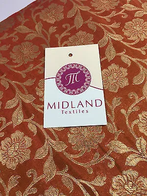 Pure Silk Indian Banarsi Floral Woven Golden Metallic Brocade 45" M260 Mtex