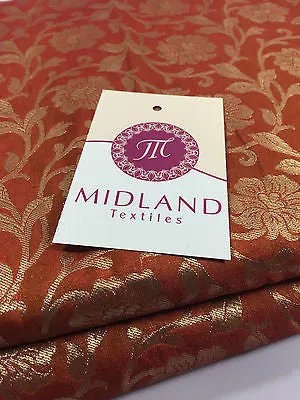 Pure Silk Indian Banarsi Floral Woven Golden Metallic Brocade 45" M260 Mtex