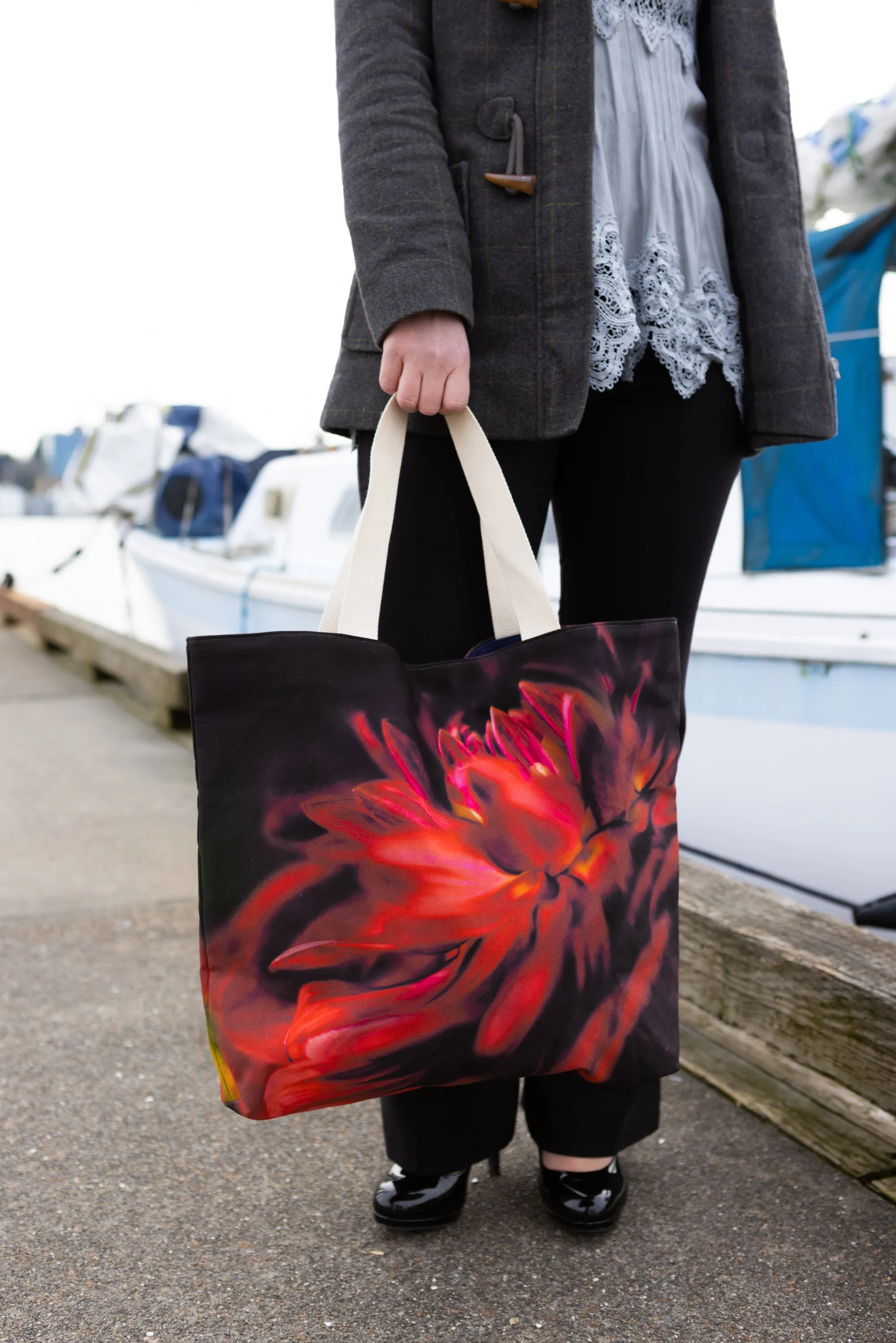 Red Dahlia (Red Velvet) Market Tote