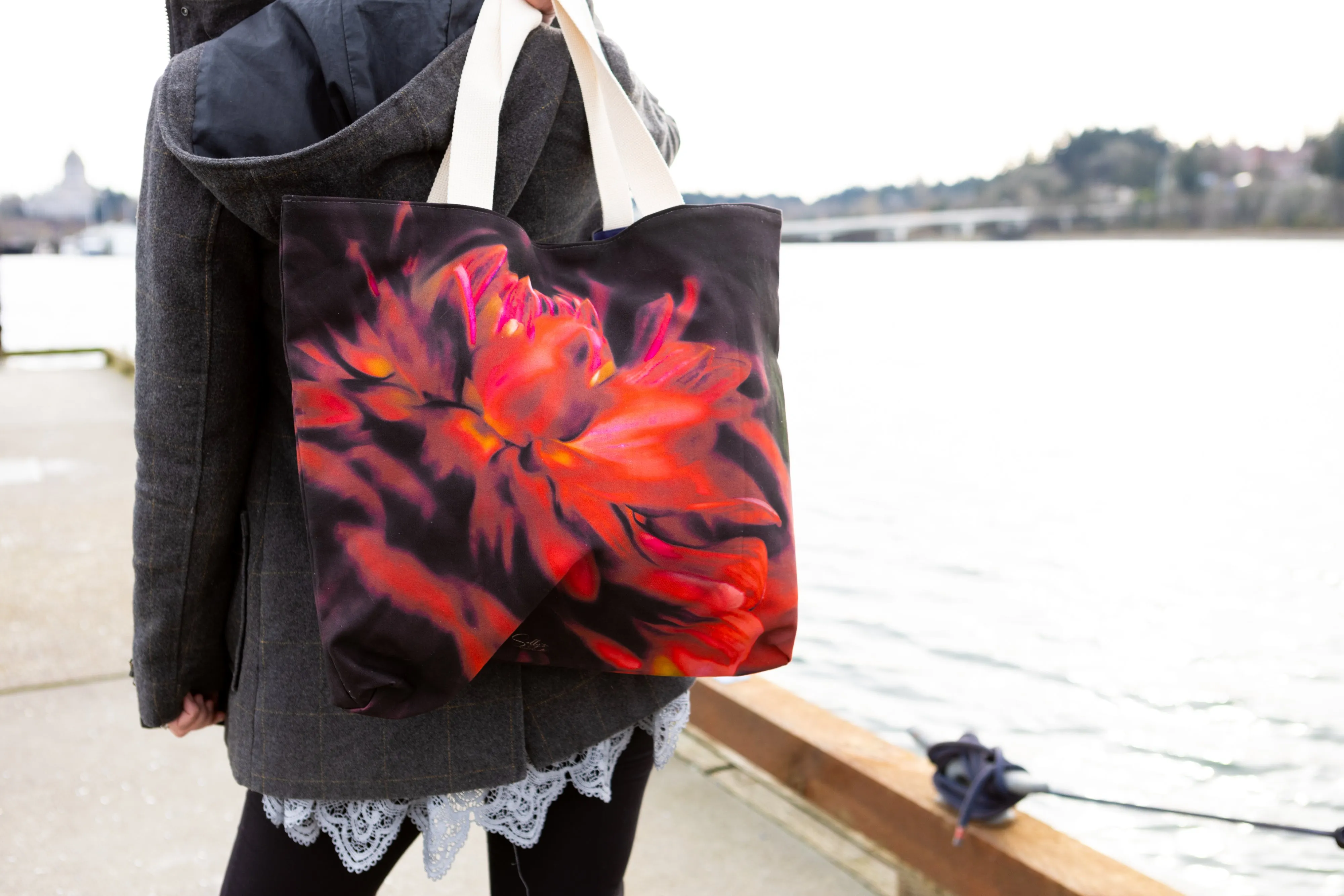 Red Dahlia (Red Velvet) Market Tote