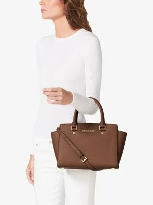 Selma Saffiano Leather Medium Satchel