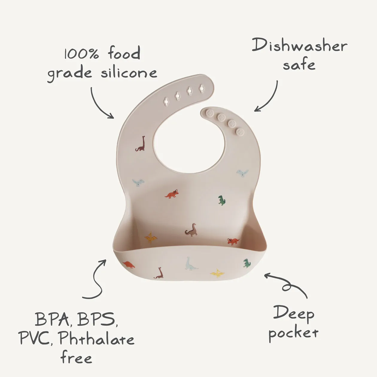 Silicone Baby Bib - Safari Tan by Mushie & Co