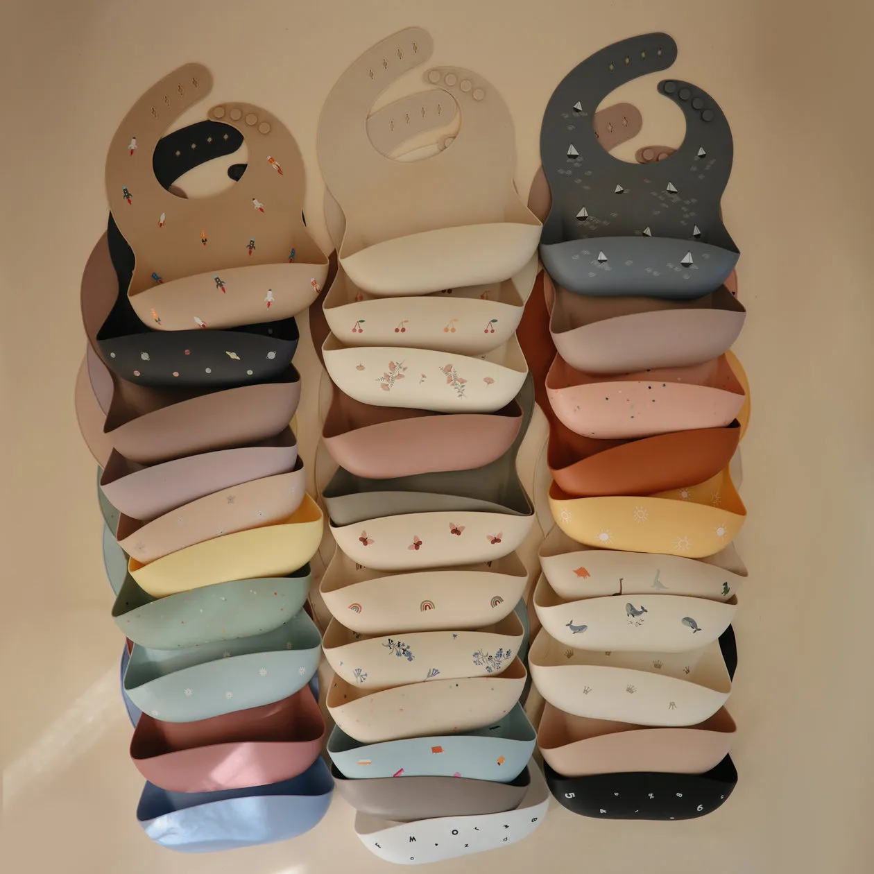 Silicone Baby Bib - Safari Tan by Mushie & Co