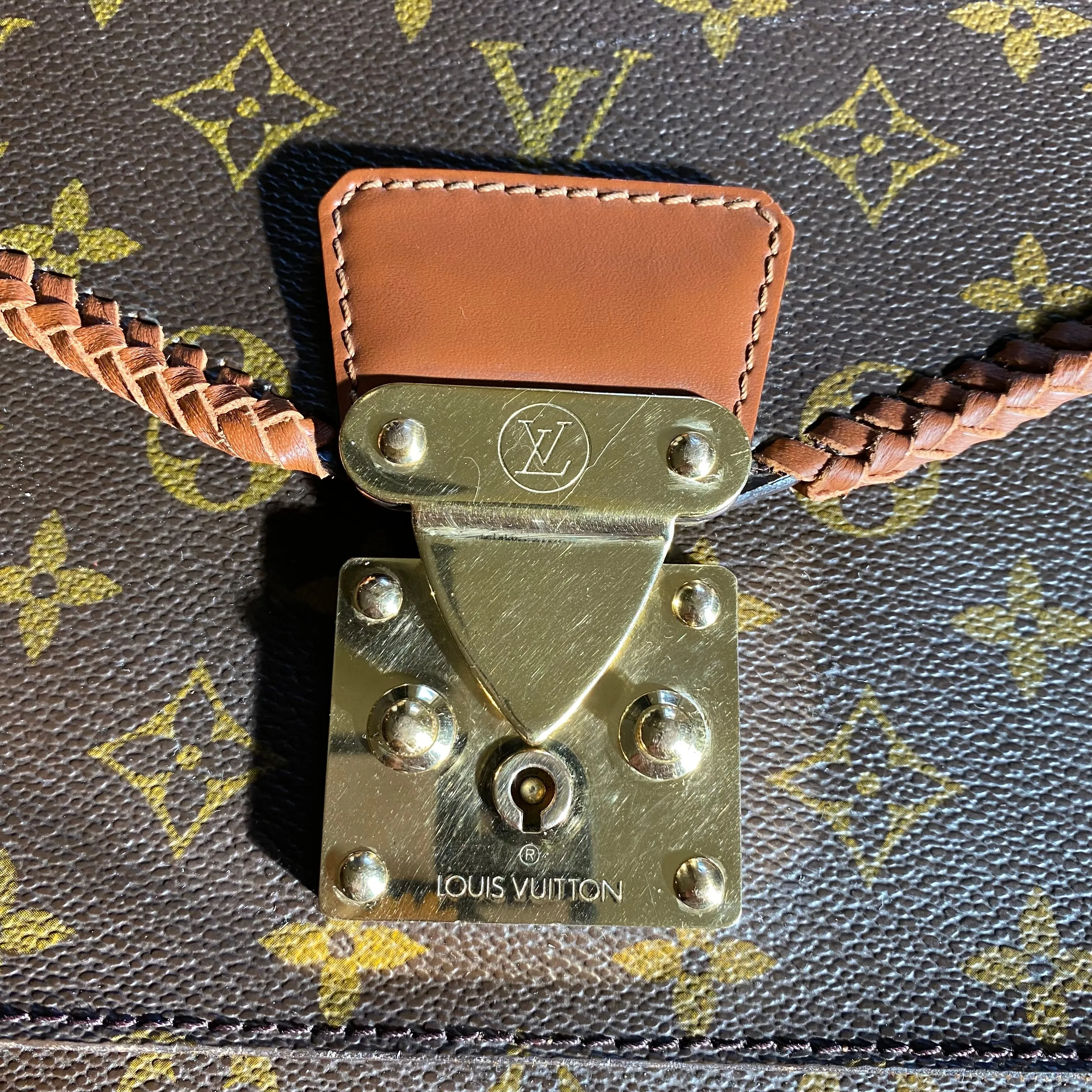 The Kingfisher - Vintage Monogram in Whiskey Crossbody