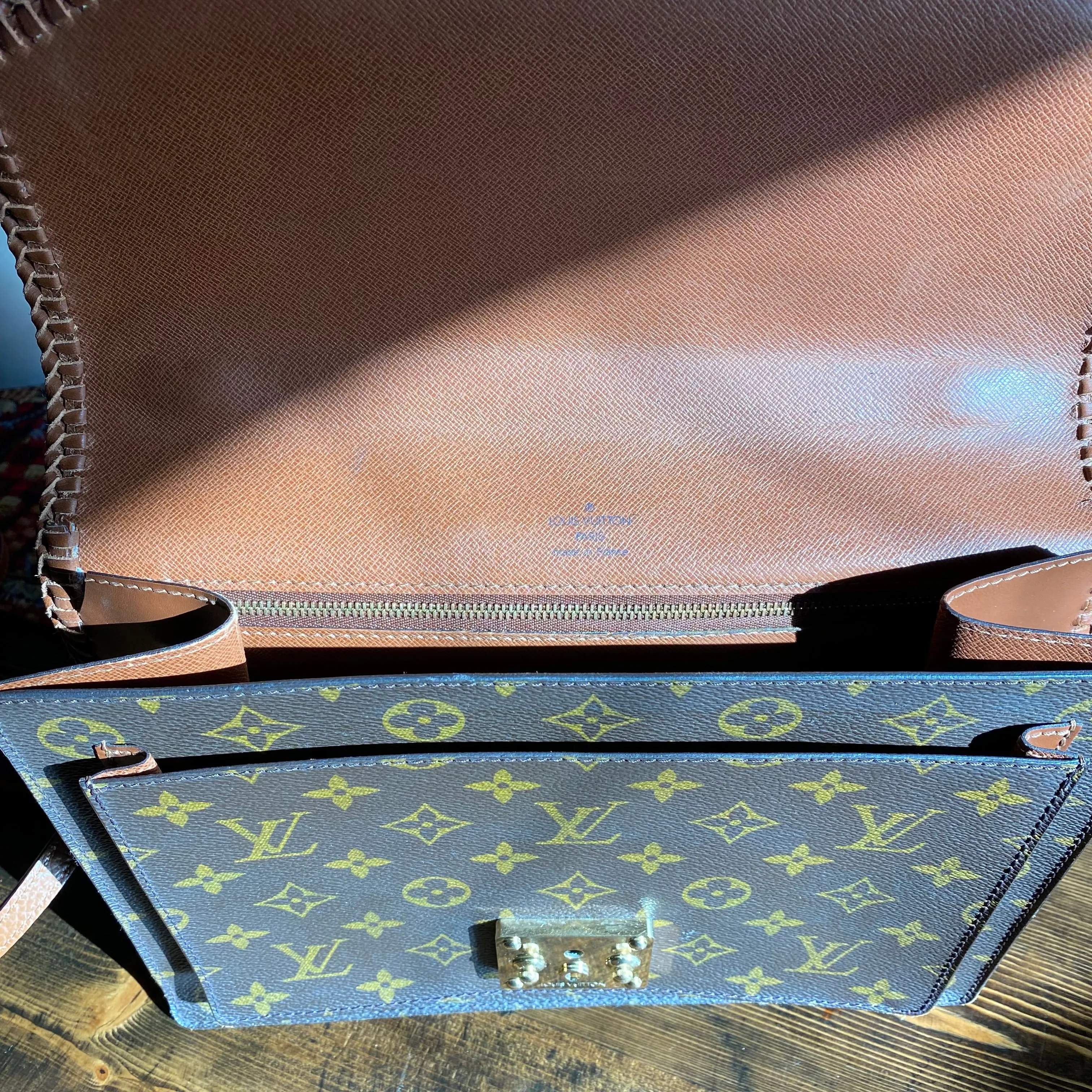 The Kingfisher - Vintage Monogram in Whiskey Crossbody