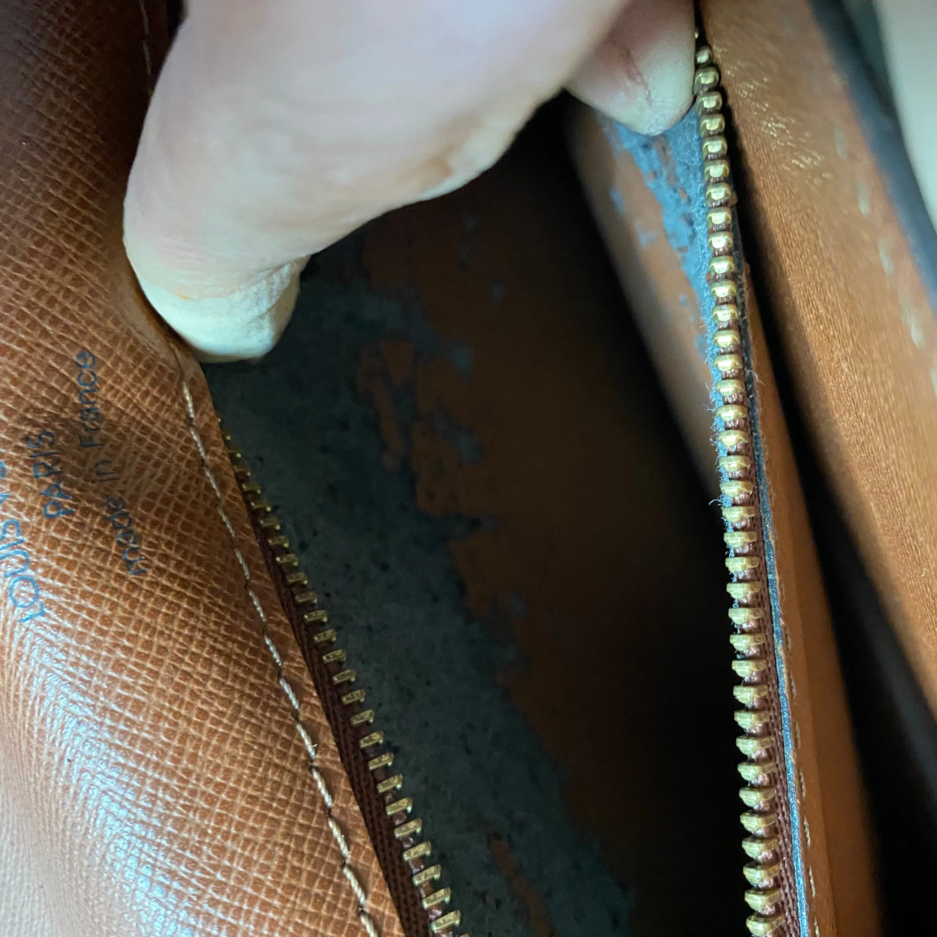 The Kingfisher - Vintage Monogram in Whiskey Crossbody