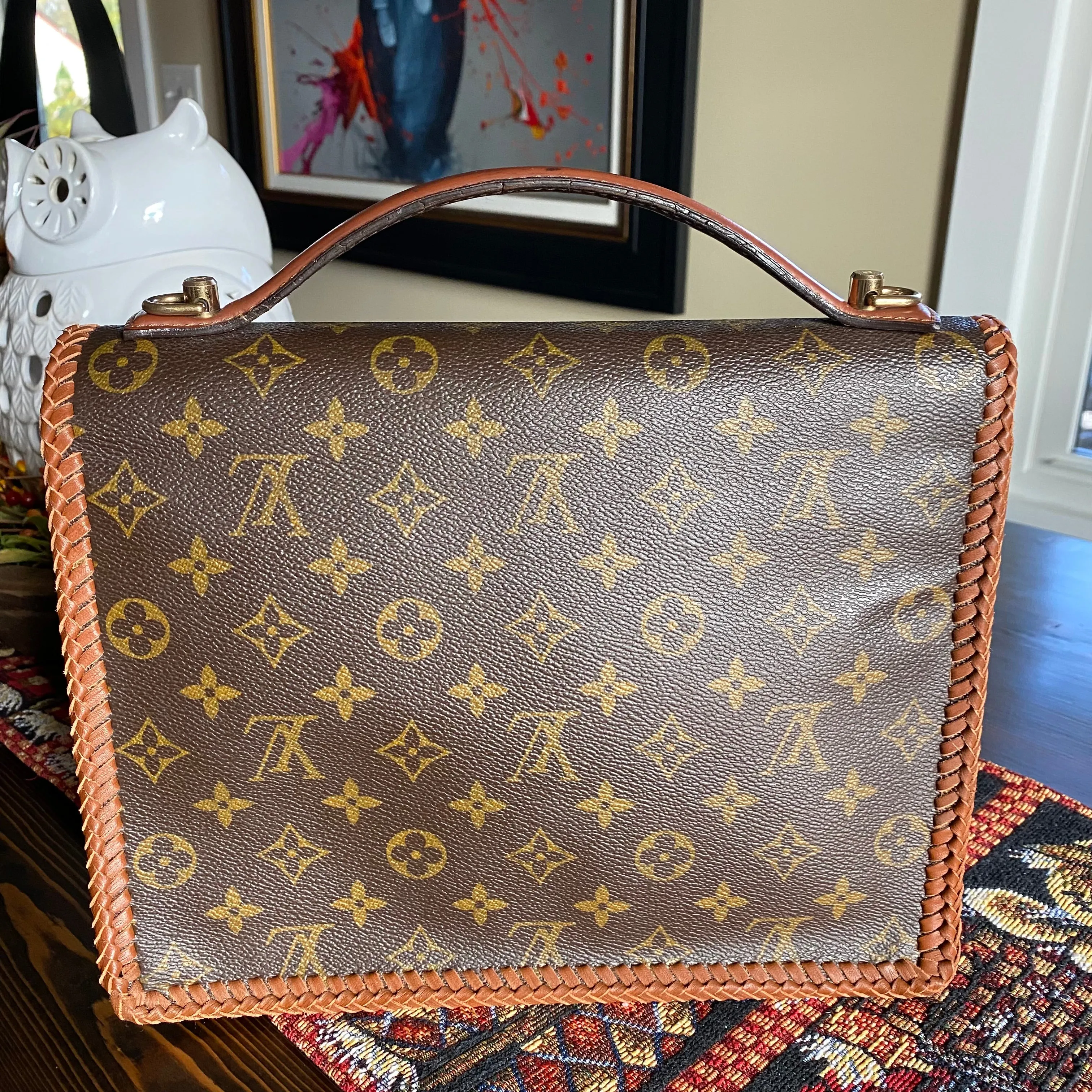 The Kingfisher - Vintage Monogram in Whiskey Crossbody