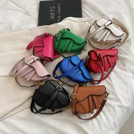 Toddler Girls Designer Bag - Mini Saddle Bag