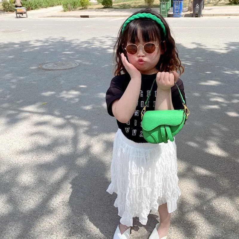 Toddler Girls Designer Bag - Mini Saddle Bag