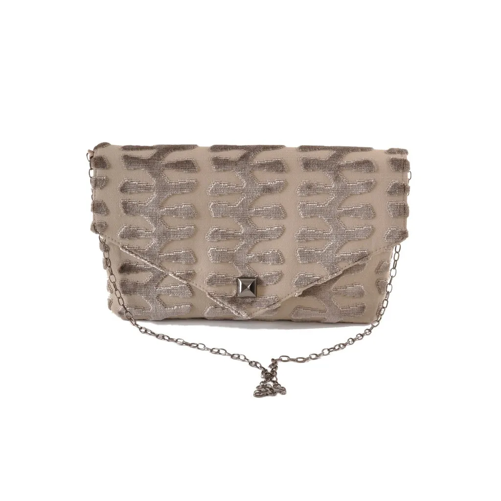Totem Taupe envelope clutch