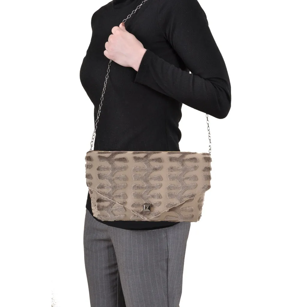 Totem Taupe envelope clutch