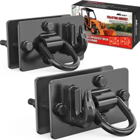 Tractor Bucket Hooks with Tie Down Ring Black (Pair)