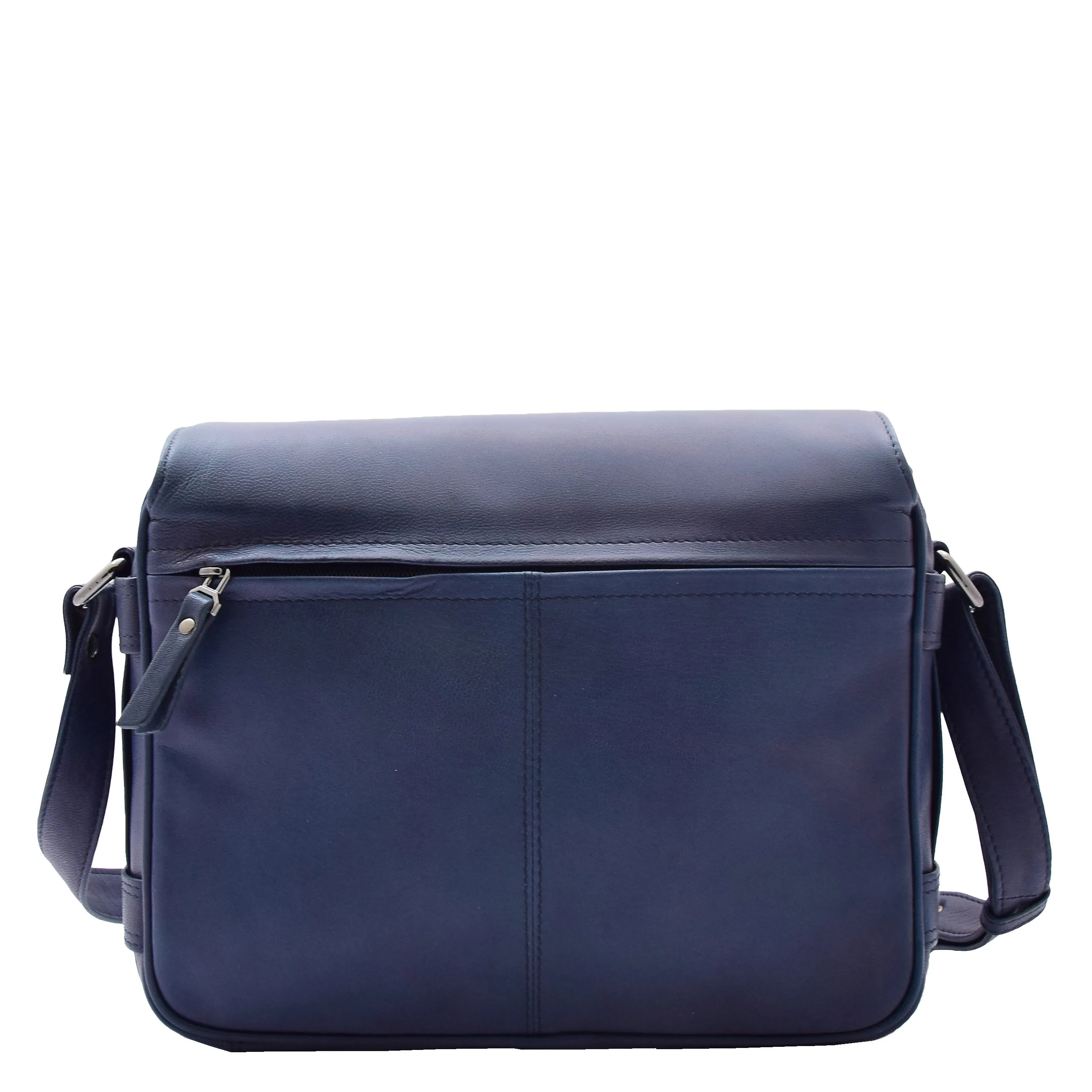 Womens Crossbody Real Navy Leather Messenger Bag Casual Office Organiser Juliet