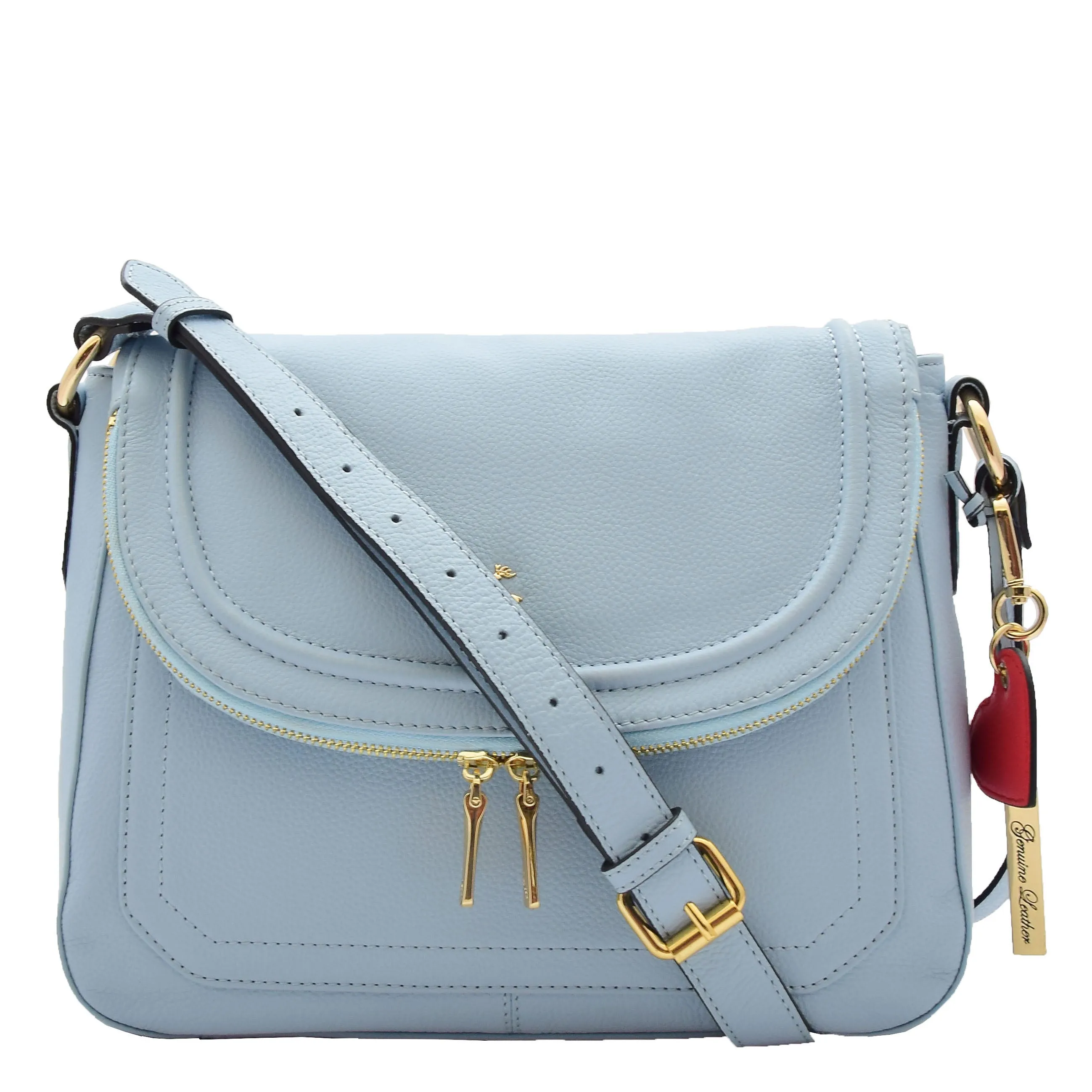 Womens Latest Real Leather Crossbody Bag Casual Messenger Fashion Handbag Clarice Sky Blue