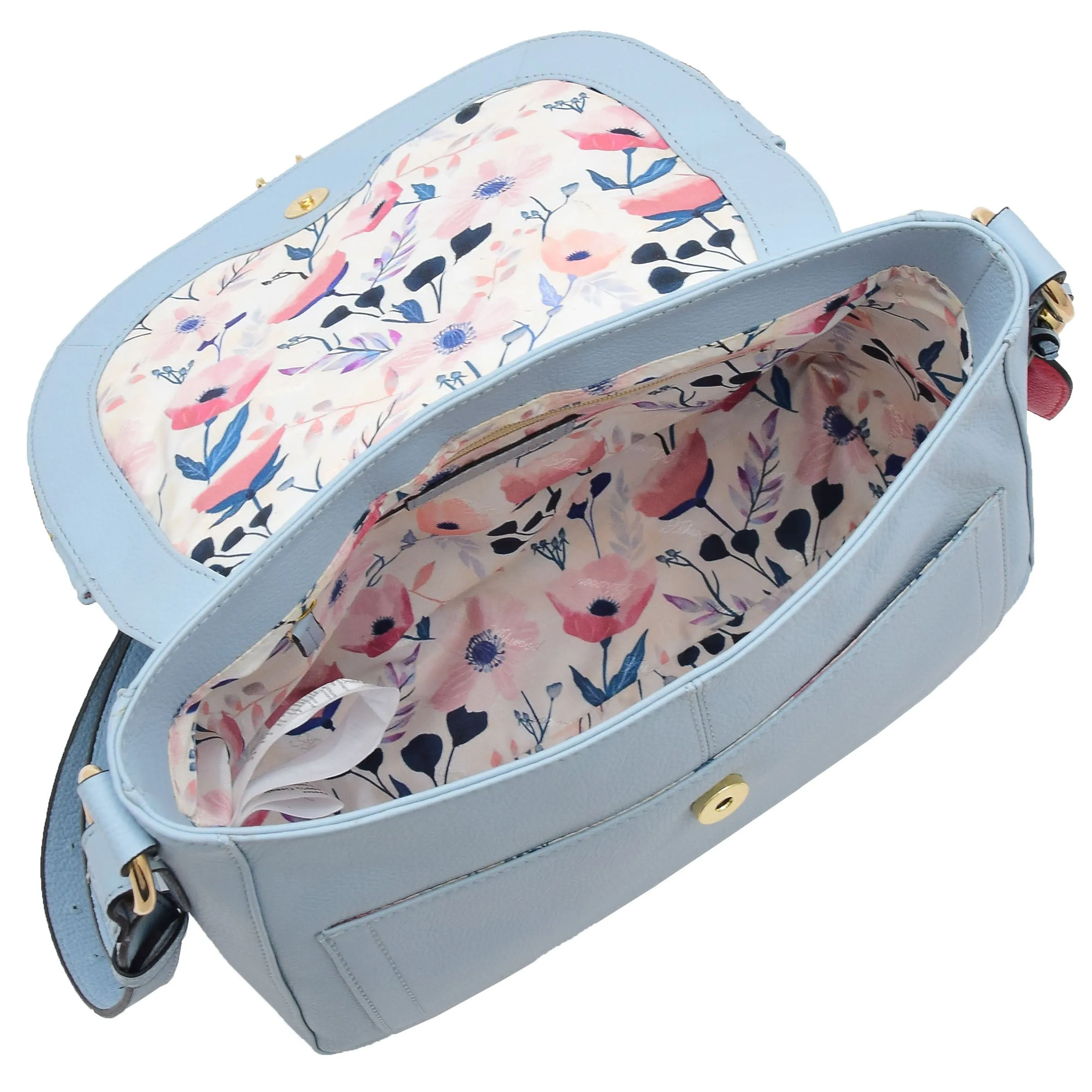 Womens Latest Real Leather Crossbody Bag Casual Messenger Fashion Handbag Clarice Sky Blue
