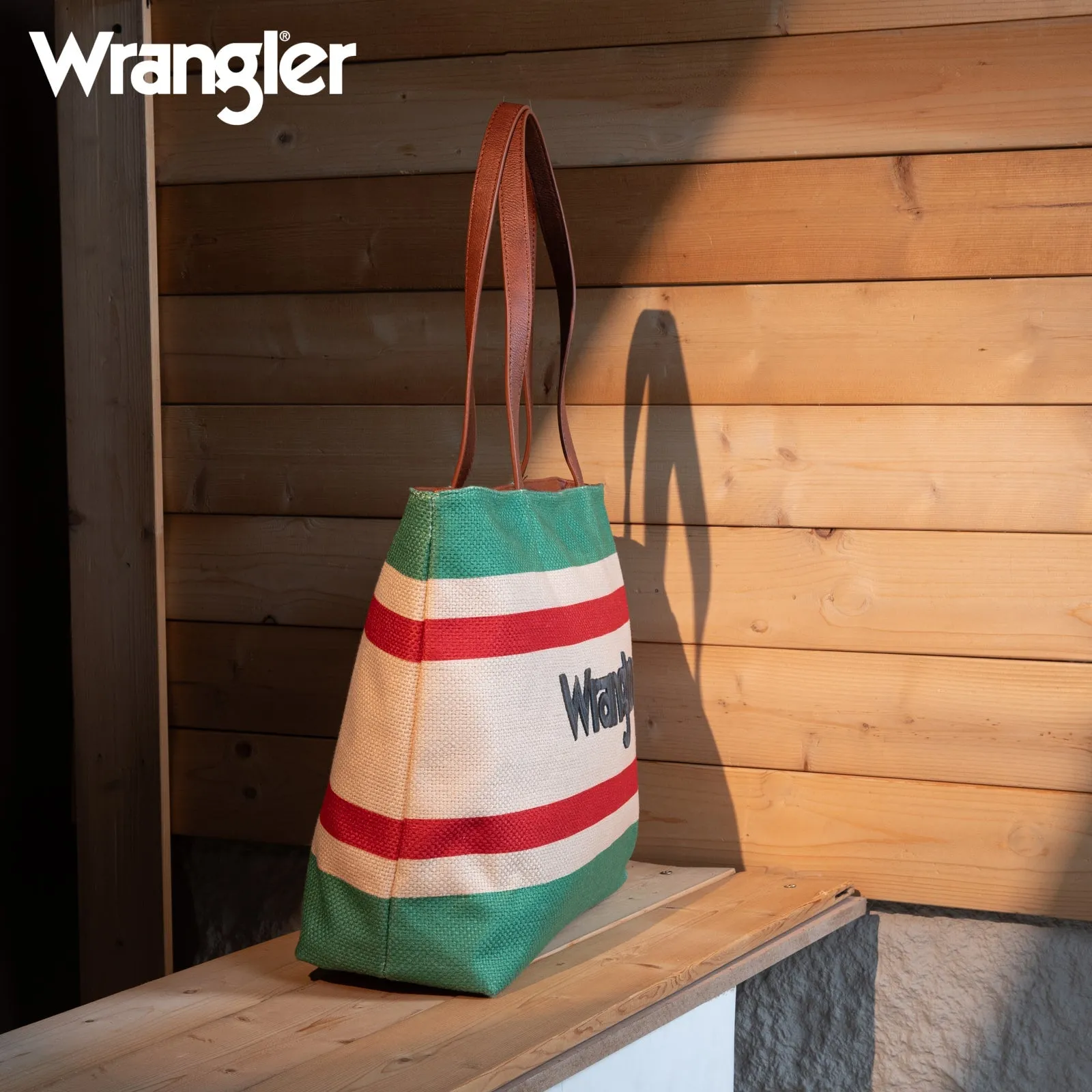 Wrangler Aztec Pattern Dual Sided Print Canvas Tote Bag - Green (WG159-8112GN)