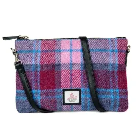 Zip Purse Bag - Pastel Pink Harris Tweed